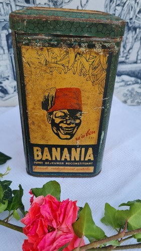 Ancienne boite tole banania - boite,